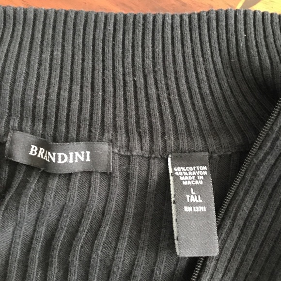 Brandni   Black 3/4  Zip long sleeve  Men’s Sweater Size Large  $40 - Picture 8 of 8
